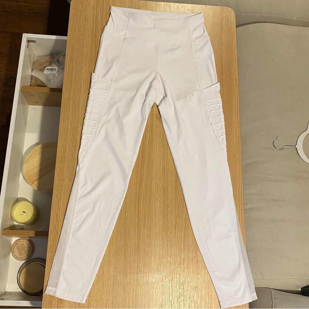 White Moto Leggings